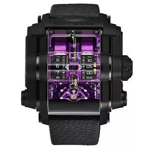 Rebellion Men's 'T-1000' Black Purple Dial Mechanical Watch RB.T1K.TB.PU - Picture 1 of 6