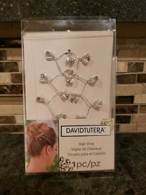 New in Box- David Tutera Gold Hair Vine With Pearls And Rhinestones - Image 1 of 2