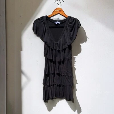 🌻Vestido informal Vivienne Tam negro con volantes con cordones talla XS Foto 1 de 4