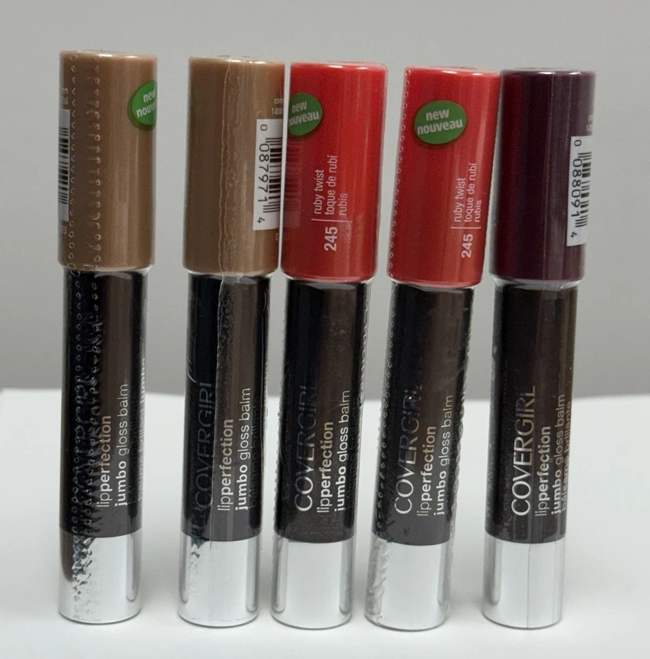 Lot Of 5 Covergirl Jumbo Gloss Balm Lipperfection Sheer Ruby Toffee Plum Twist - Image 1 of 4