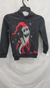 Nightmare Before Christmas Boys Long Sleeve Hooded Sweatshirt Size 7 Color Black - Picture 1 of 3
