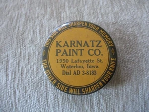 Vintage Zelluloid Werbung Wetzstein Karnatz Farbe Waterloo, Iowa - Bild 1 von 11