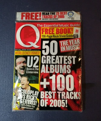 Q Magazine Jan 2006 New  Sealed U2 Bono Chris Martin Free Rock Trivia Book - Image 1 of 2