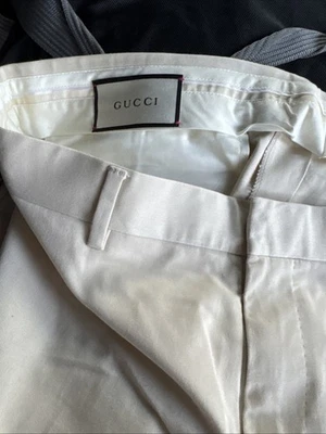 Calça Gucci Off-White/Ecru Troucers para Homem 100% Autêntica - Imagem 1 de 4