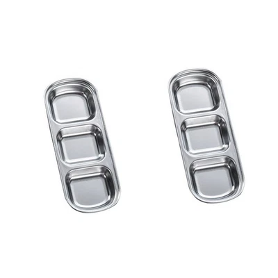  2 PCS Piastra in Acciaio Inossidabile Piatto Per Salsa Di Immersione - Immagine 1 di 4