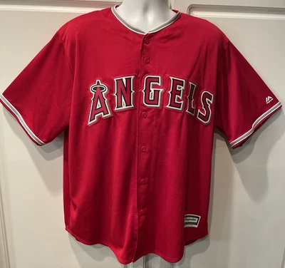 Majestic Mike Trout LA Angels #27 Red Stitched Jersey Mens SZ XL Cool Base SUPER - Image 1 of 4