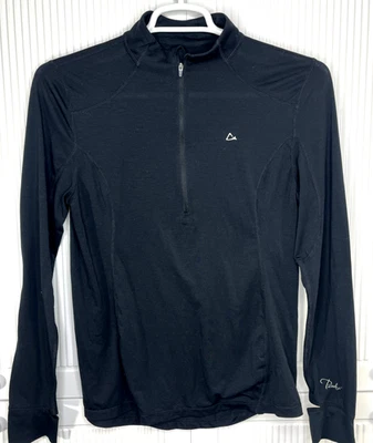 Paradox Base Layer 1/4 Zip Merino Wool Blend Black Lightweight Size Large - Image 1 of 4