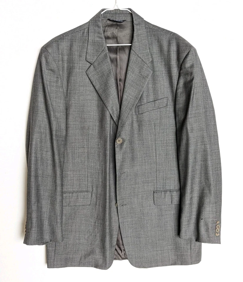ADOLFO Italy Gray LAGO BLAZER SUIT COAT JACKET Men's 42L 44L - Image 1 of 4