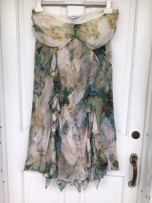 Vestido Diane von Furstenberg 100 % seda sin mangas multicolor en capas talla 12. Foto 1 de 4