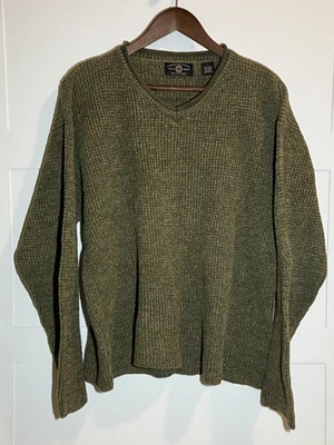 American Eagle Outfitters Para Hombres Grande Oliva Vintage Suéter Pescador Acogedor Cálido Foto 1 de 4