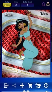 [DIGITAL] Topps Disney Collect Princess Jasmine Chrome Mickey Mouse Red & Black - Picture 1 of 2