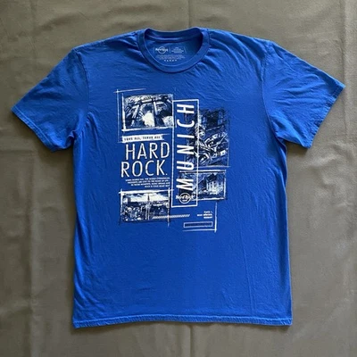 Hard Rock Munich Germany T Shirt Mens Size Large Blue Short Sleeve Hotel Casino - Image 1 of 4