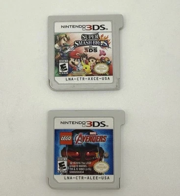 Juegos Nintendo 3DS Super Smash Bros y LEGO Marvel Avengers cartucho solo probado Foto 1 de 4
