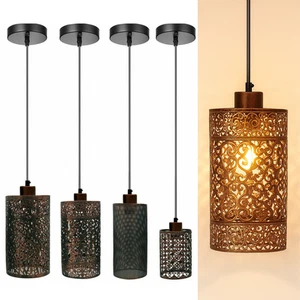 Industrial Pendelleuchte Vintage Trommelkäfig Deckenlampe Retro Metallschirm - Bild 1 von 18