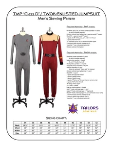Star Trek Sewing Pattern - Men's Movie-era Jumpsuit - Picture 1 of 10