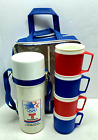 VTG 1984 Olympics Transamerica Official Sponsor Aladdin Thermos 4 Cups & Case