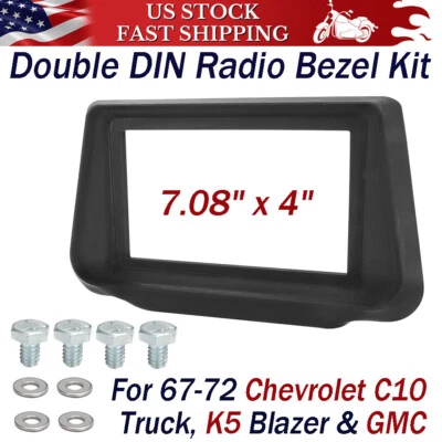 For Chevrolet GMC C10 Truck K5 Blazers Double Din Radio Bezel Stereo Mount 67-72 Foto 1 de 4