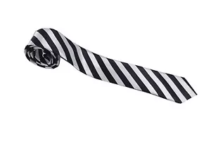 The Worst Witch Mildred Hubble White & Black Tie Fancy Dress Stripe Striped Tie - Picture 1 of 1