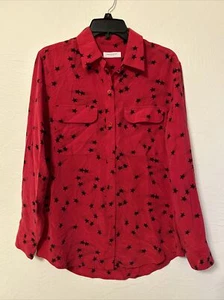 $295 NWOT Equipment Slim Signature Silk Blouse Top in Red Sz S Shooting Star - Picture 1 of 8