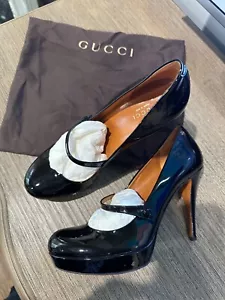 Gucci Shoes: Black Patent Leather Mary Jane - with dust bag. Size 37.5 - Picture 1 of 4