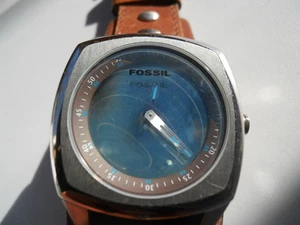 Fossil men's brown leather,quartz,battery & water resistant dress watch.BG-2147 - Picture 1 of 11
