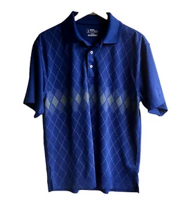 PGA Tour Argyle Muster kurzarm Polo blau M - Bild 1 von 19