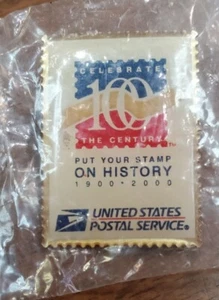 42P New Usps Lapel Pin Celebrate100 Yrs Put Your Stamp on History1900 2000 Mail - Picture 1 of 2
