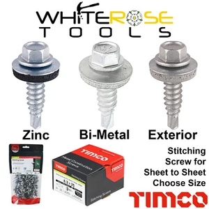 TIMCO Stitching Screws Sheet to Sheet Metal Self Drilling TEK Screw EPDM Washer - Picture 1 of 6