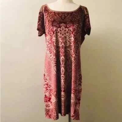 Vestido de Terciopelo BOHO Floral Lucky Brand Holly Flock Talla Grande Foto 1 de 4