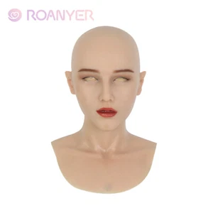 Roanyer Realistic Silicone Female Beautiful Mask May for Halloween Disguise Cos - Picture 1 of 16
