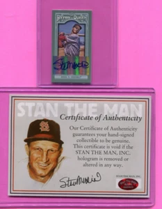STAN MUSIAL ST. LOUIS CARDINALS 2014 AUTOGRAPHED STAN THE MAN BASEBALL CARD MINI - Picture 1 of 3