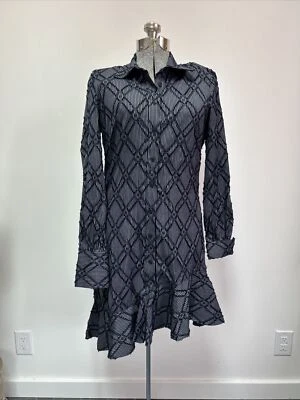 Vestido Derek Lam 10 Crosby Diamante Abotonado Asimétrico Volantes Dobladillo Camisa Talla 8 Foto 1 de 4