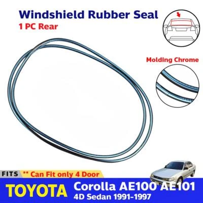 Rear Windshield Rubber Seals Chrome Lining Fits Toyota Corolla AE101 1991-97 P06 Foto 1 de 4