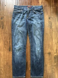 7 For All Mankind Slim Straight Jeans Sz 25 Med DarkWash Womens Casual 25x24.5 - Picture 1 of 10