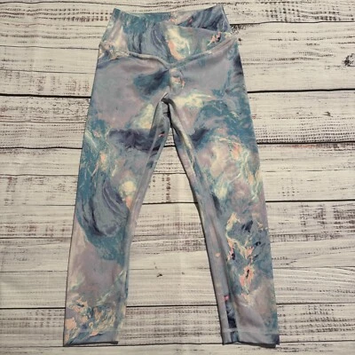 Victorias Secret VSX Sport Pants Blue Tie Dye Cropped Stretch Women's Size Large - Image 1 of 4