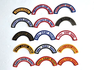 Lot of 15 U.S. Army BAND Shoulder Unit Insignia Scroll Patches - Picture 1 of 2