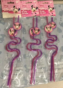 Disney Minnie Mouse Krazy Straws 3 Pack - Picture 1 of 5