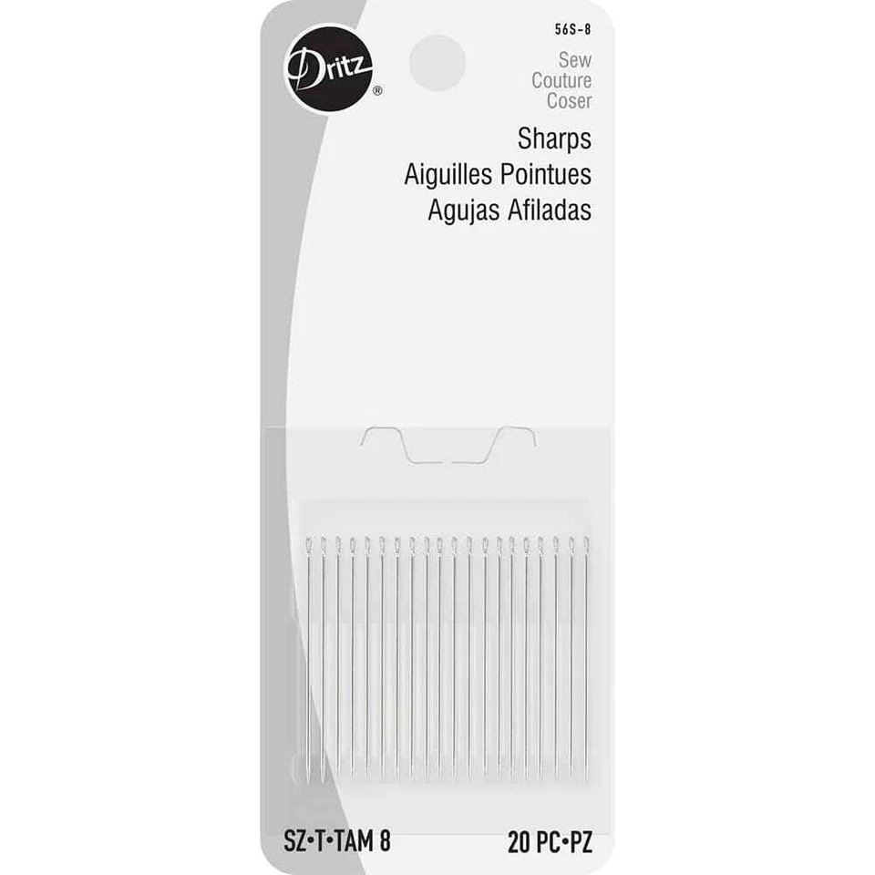 Sharps Needle Set Size 8 (20pk), Dritz - Image 1 of 3