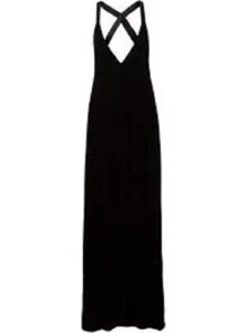 Vera Wang Women's Plunging V-Neck Gown, Black (Size 8) - Picture 1 of 2