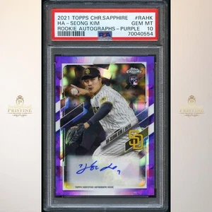 HA-SEONG KIM 2021 Topps Chrome Sapphire Purple Rookie Auto 01/10 RC PSA 10 2W - Picture 1 of 2