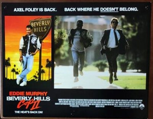 Eddie Murphy & Judge Reinhold run Beverly Hills Cop II original Lobby Card 5903