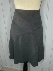J Crew A-Linie Rock schwarz Größe 12 Wildlederimitat Stoff mit Futter - Bild 1 von 12