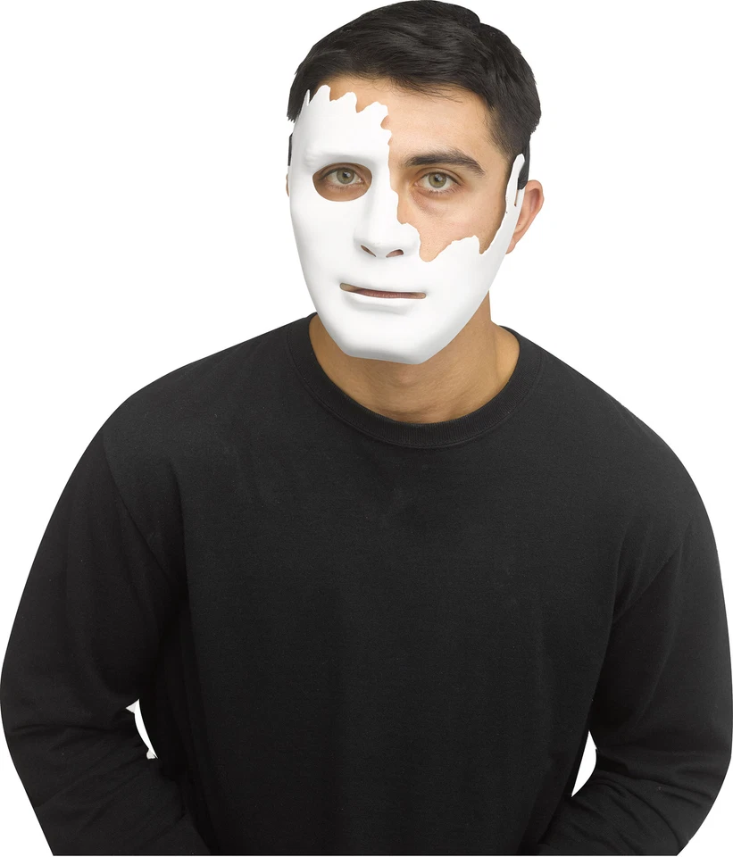 White Cracked Half Mask Adult Costume Accessory NEW Phantom - Image 1 of 1