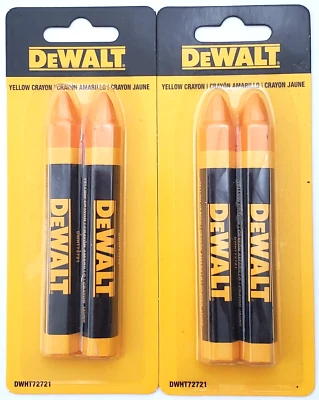 Lof of 2 Packs of 2 Dewalt DWHT72721 Yellow Lumber Crayons - Image 1 of 4