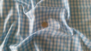 Pale Blue & White 1/4" Gingham check fabric/material - FREE UK P&P -1 full metre - Picture 1 of 1