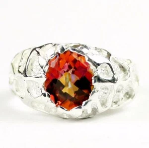 925 Sterling Silber Herren Nugget Ring, Twilight Fire Topas, SR168 - Bild 1 von 5