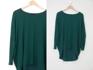 COS Forest Hunter Green Oversized Cocoon Minimal Modern Drapey Tunic Knit Top S - Picture 1 of 6