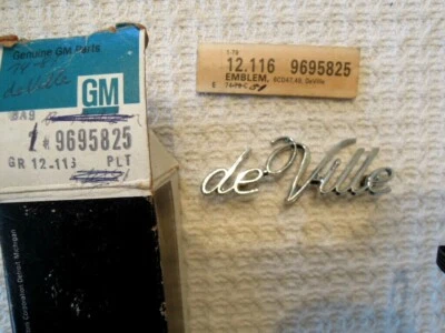 1974 1975 1976 1977 1978 1979 1980 1981 Cadillac "deVille" Script 9695825 NOS - Image 1 of 2