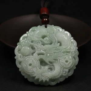 Certified Grade A 100% Natural Green Jadeite Jade Pendant Dragon Loong 龙 19337 - Picture 1 of 11