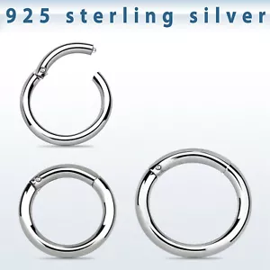 Silber Scharnier Segmentring Clicksystem Brustpiercing Nase Intim Lippe Septum - Bild 1 von 1